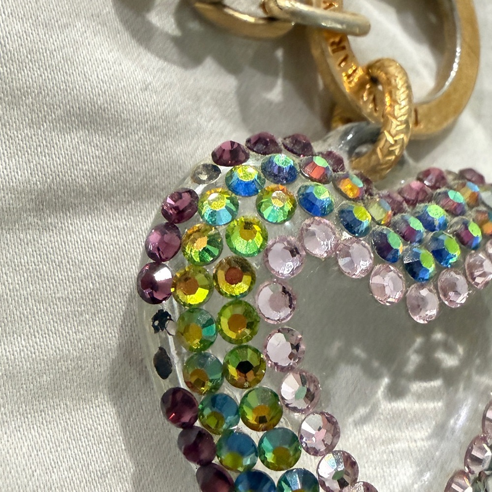 Tarina Tarintino Gold Green and Purple Heart Pendant Necklace and Bracelet Set - Picture 3 of 6
